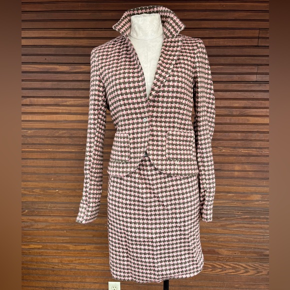 Jackets & Blazers - Boutique Houndstooth Blazer and Skirt Set